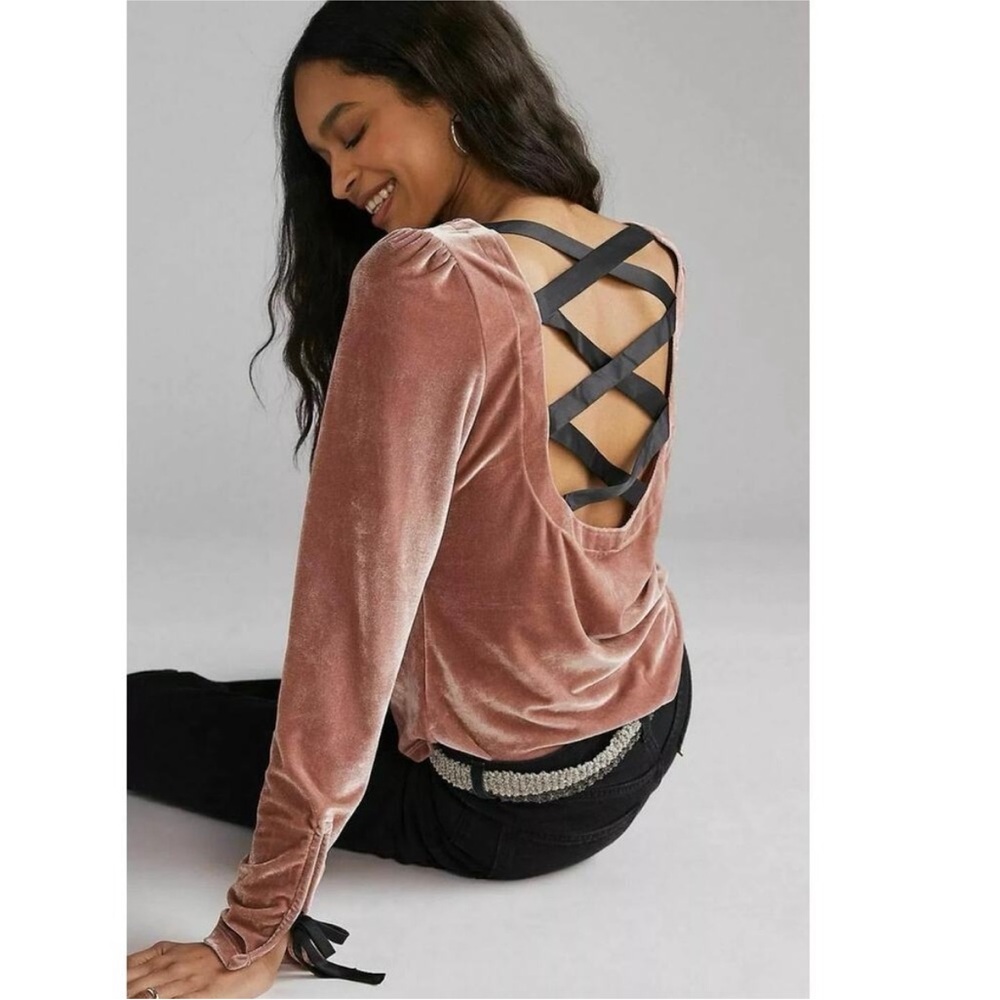 Anthropologie Velvet Ballerina Style Top